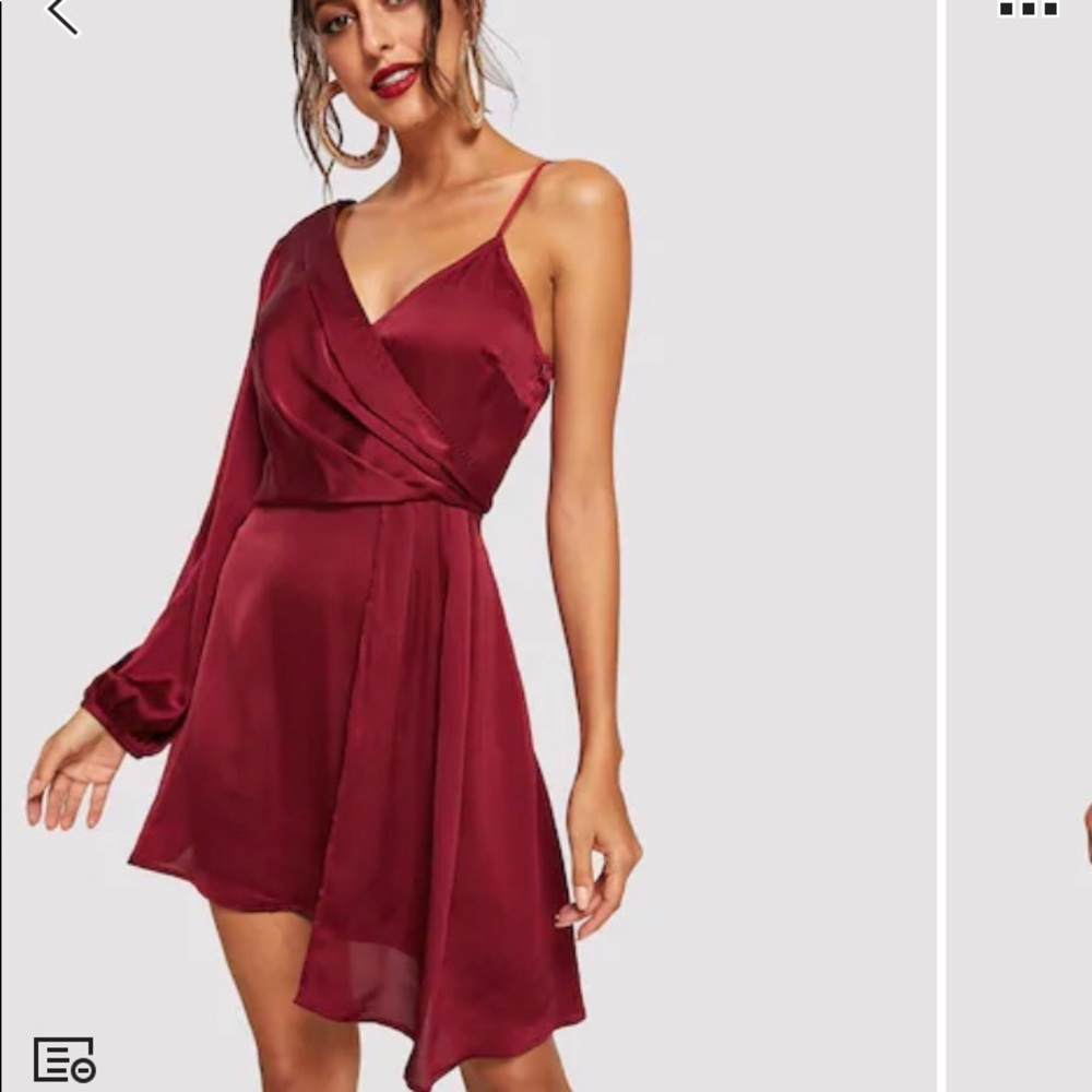 Silk red dress with formal sleve